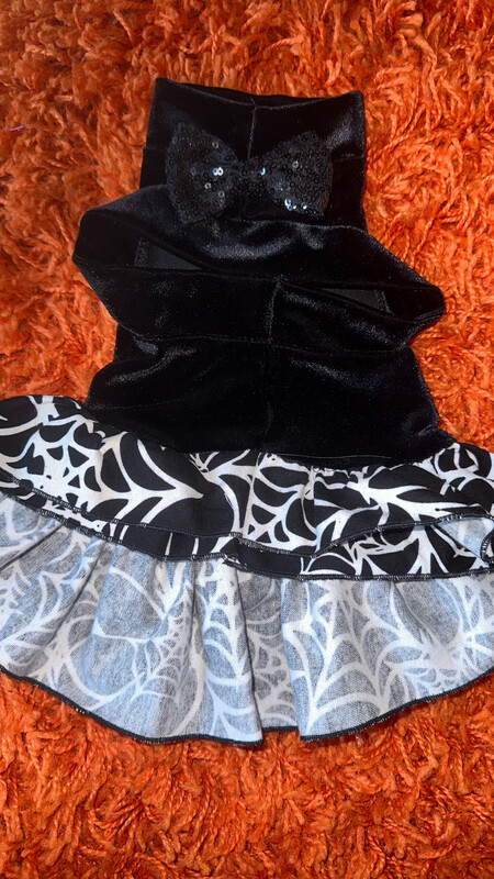 Spider Web Dress (Glow In The Dark) W Black Sequin Bowtie (Large)