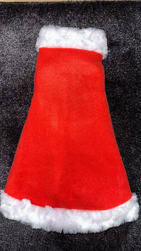 Sandy Claws (lightweight Fleece) W Swirly White Fax Fur Trim