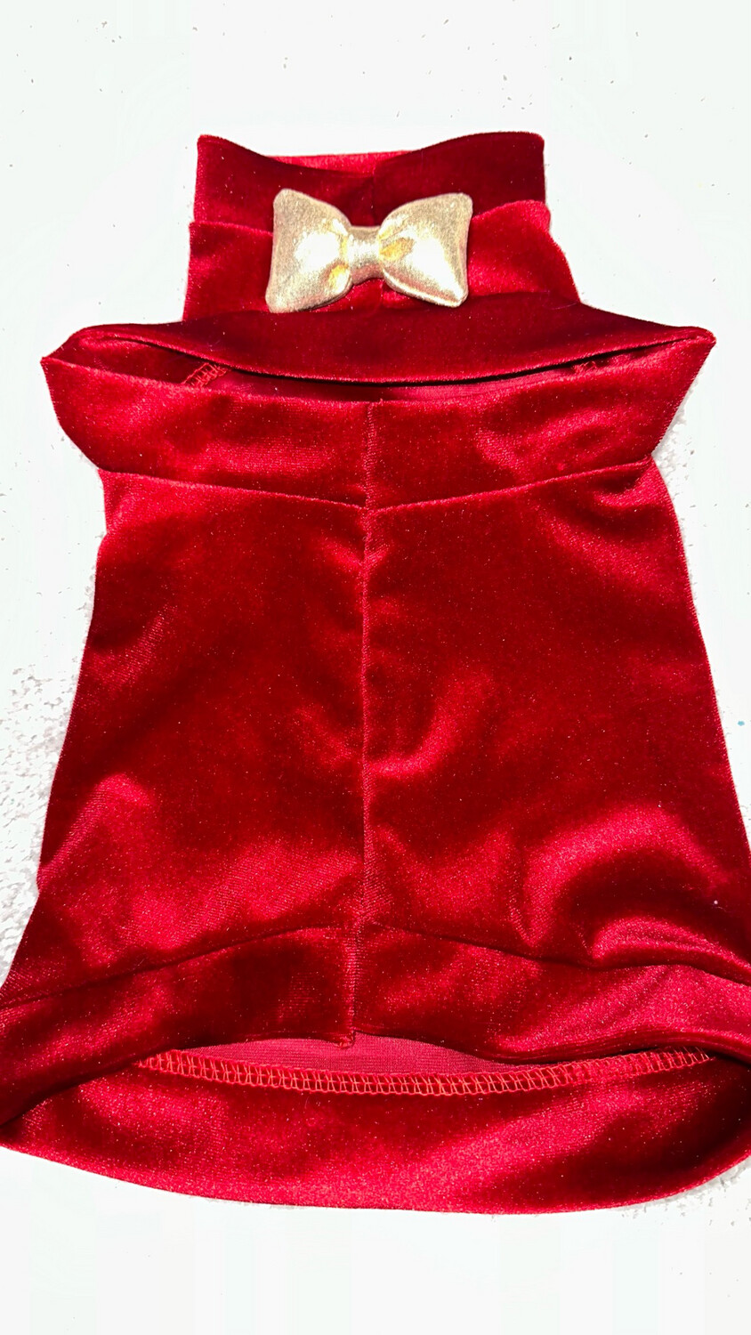 Red Velvet Tuxedo W Puffy Gold Bow Tie (Medium)