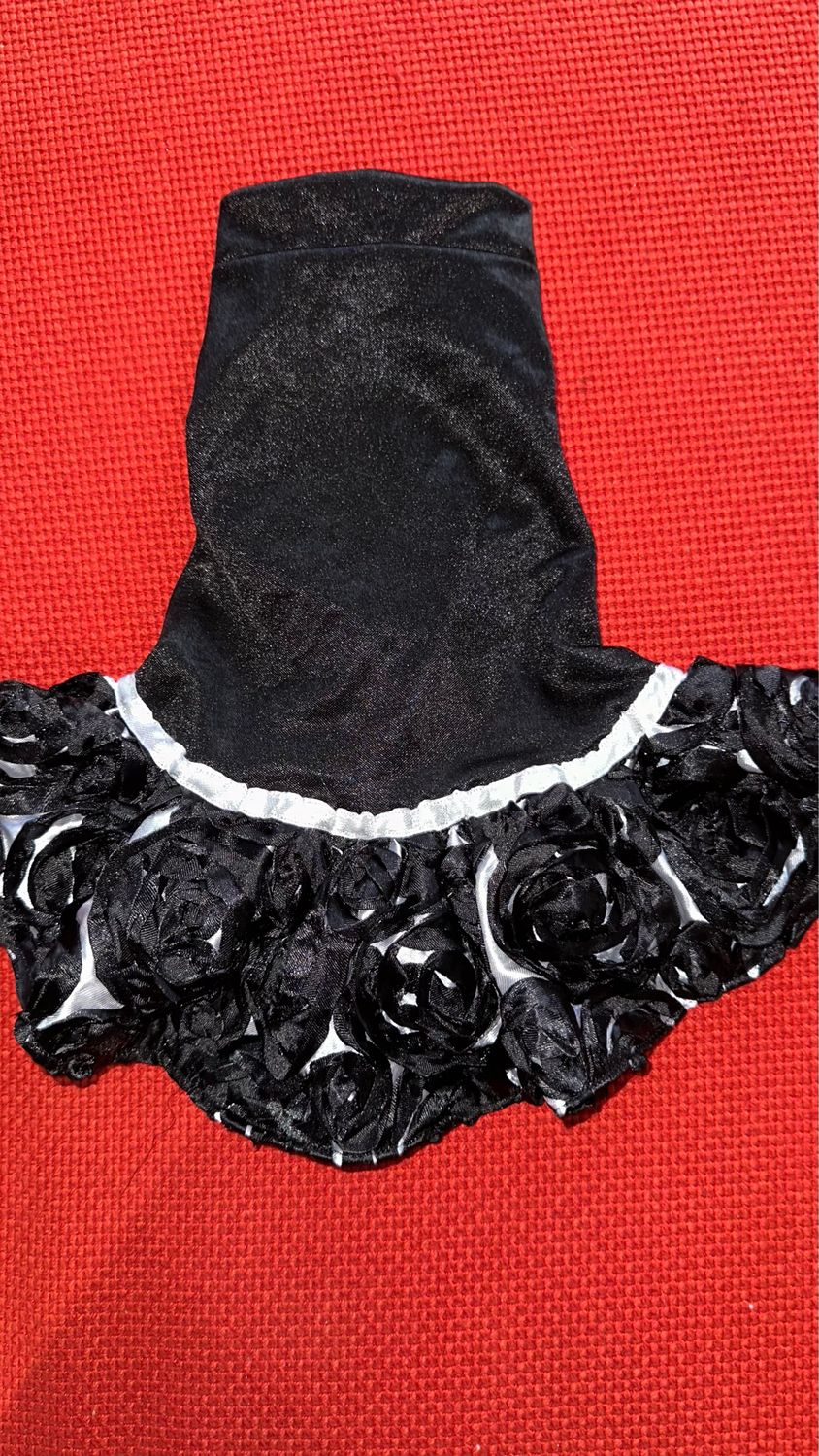Black And White Rosette Dress
