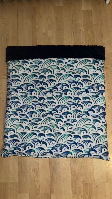 Sleeping Sack Water Baby Fleece W Blue Sherpa Lining (Large)