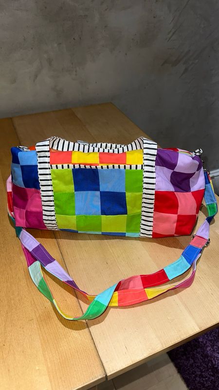 Checkered Quilted Mini Duffel