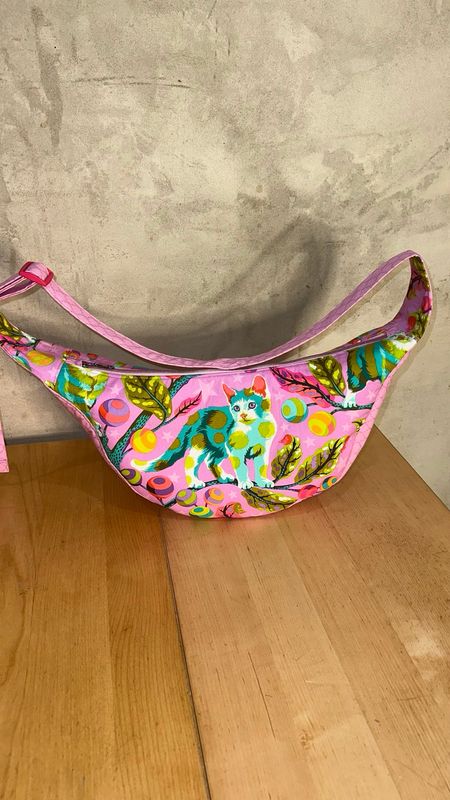Cat Crescent Bag W Geometric Trim