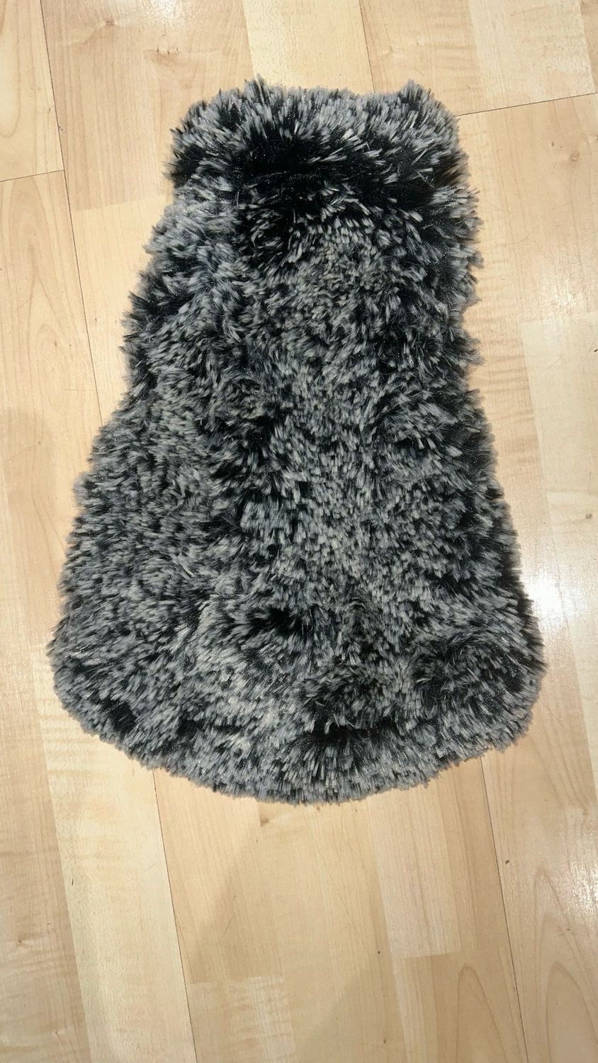 Black With White Tipped Faux Fur