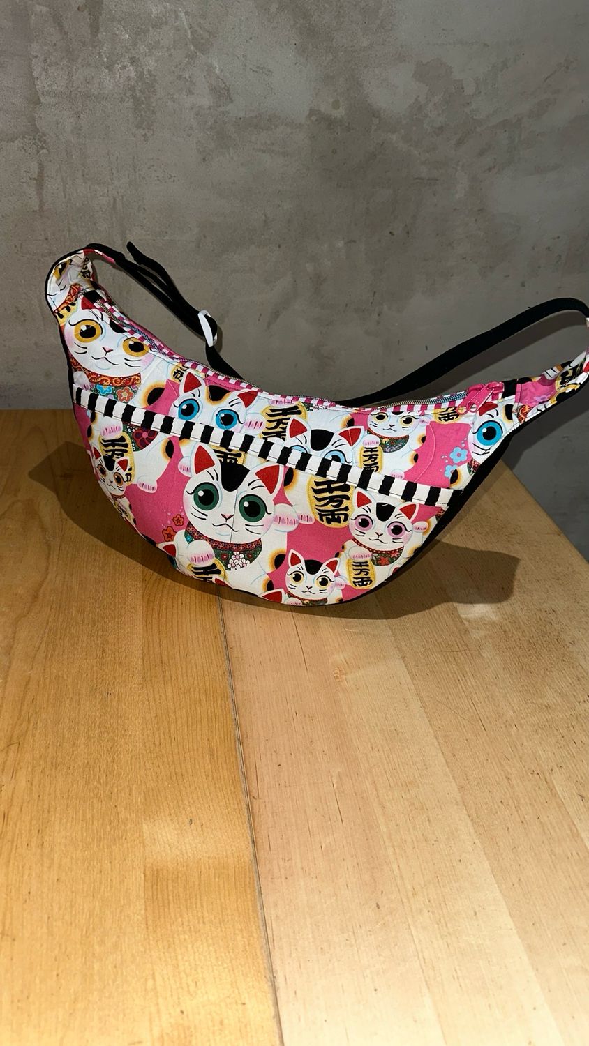 Lucky Cat Crescent Bag
