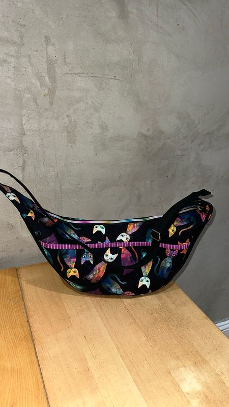 Black Hairless Kitty Crescent Handbag