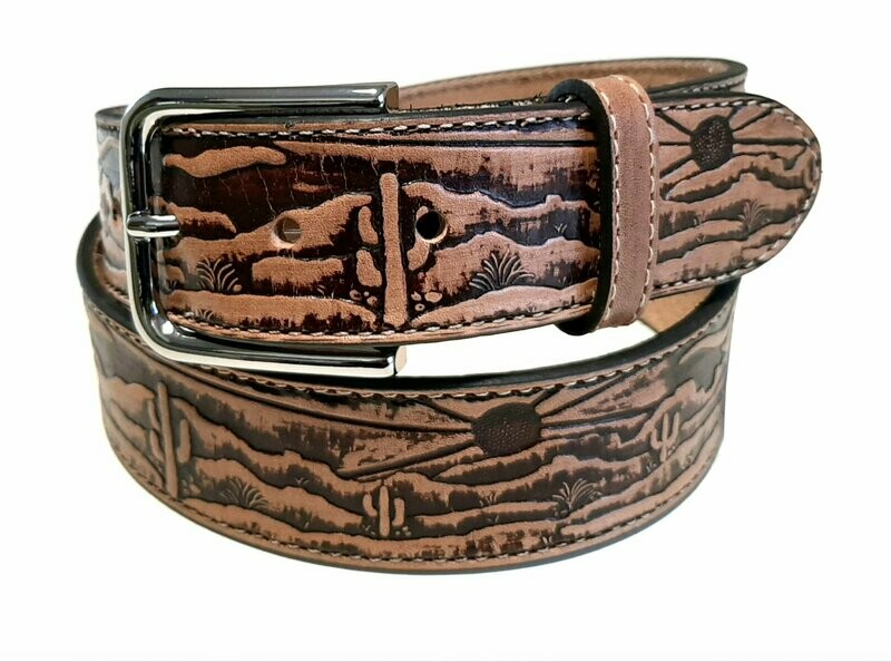 E101 CINTURA EL CHARRO COUNTRY-WESTERN COLORE MARRONE