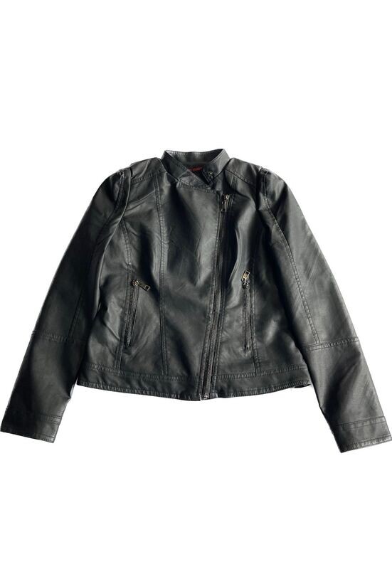 GIUBBINO IN SIMILPELLE NERO DONNA EL CHARRO BACK ROSE