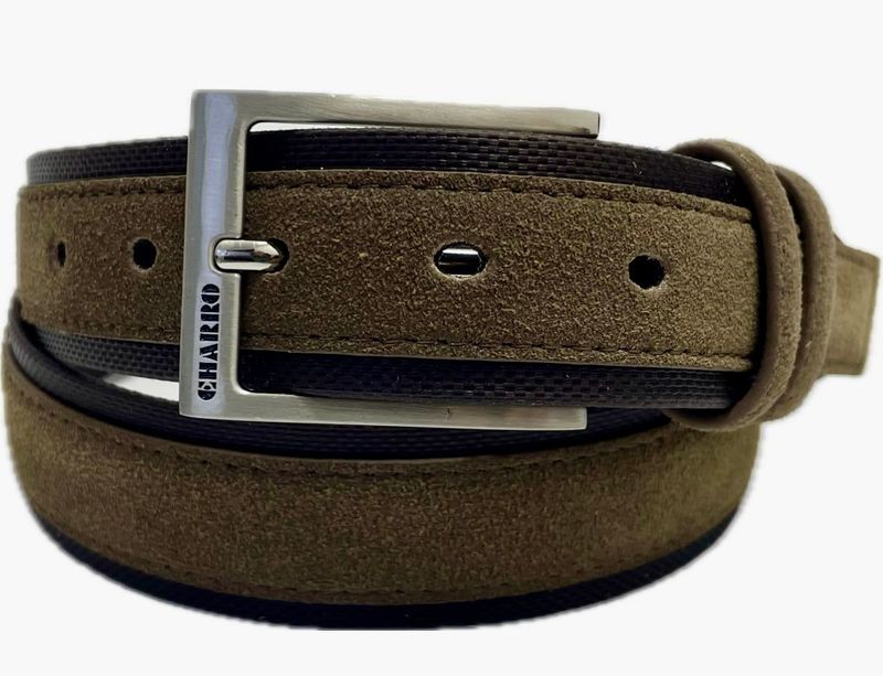 C004 CINTURA CHARRO IN PELLE CAMOSCIO E NYLON