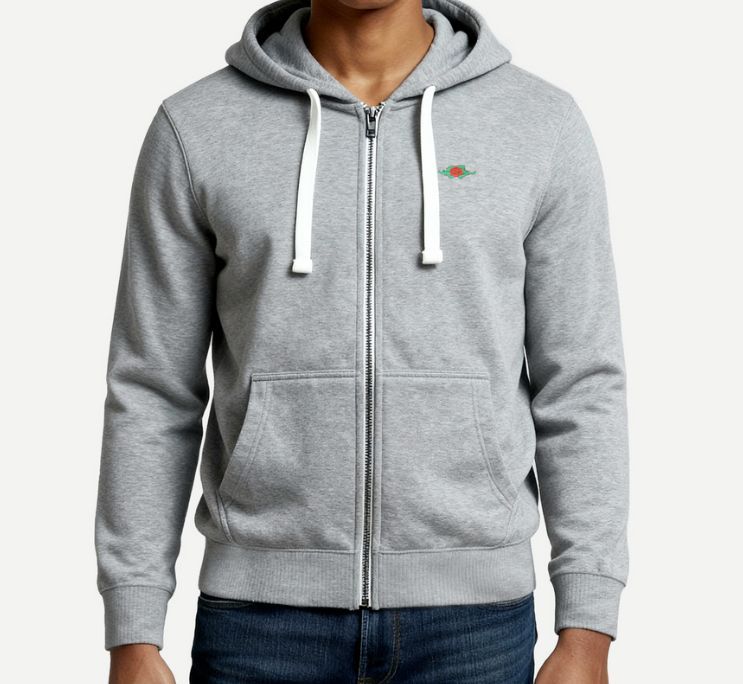 FELPA EL CHARRO CON ZIP, CAPPUCCIO E ROSA RICAMATA SUL PETTO FELPA EL CHARRO CON ZIP, CAPPUCCIO E ROSA RICAMATA SUL PETTO