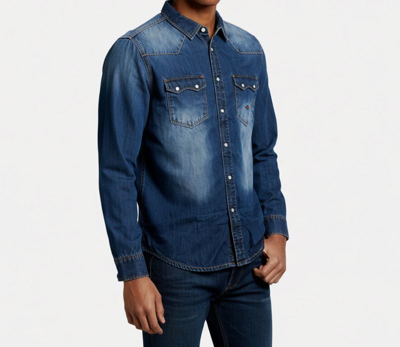 EL CHARRO - CAMICIA DI JEANS UOMO