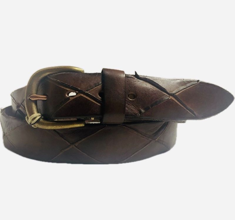 0040-40 CINTURA EL CHARRO PELLE PIENO FIORE CON TAGLI