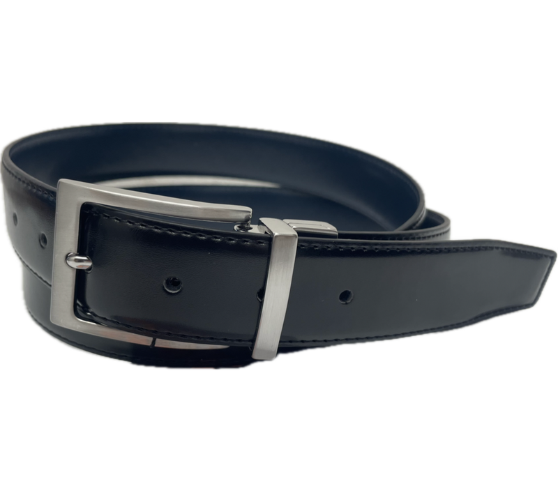 CINTURA CHARRO DOUBLE IN PELLE SOAVE NERO/BLU