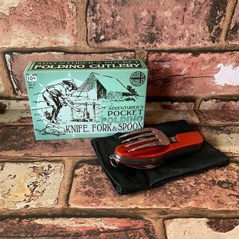 Adventurer's Pocket Folding Knife, Fork & Spoon