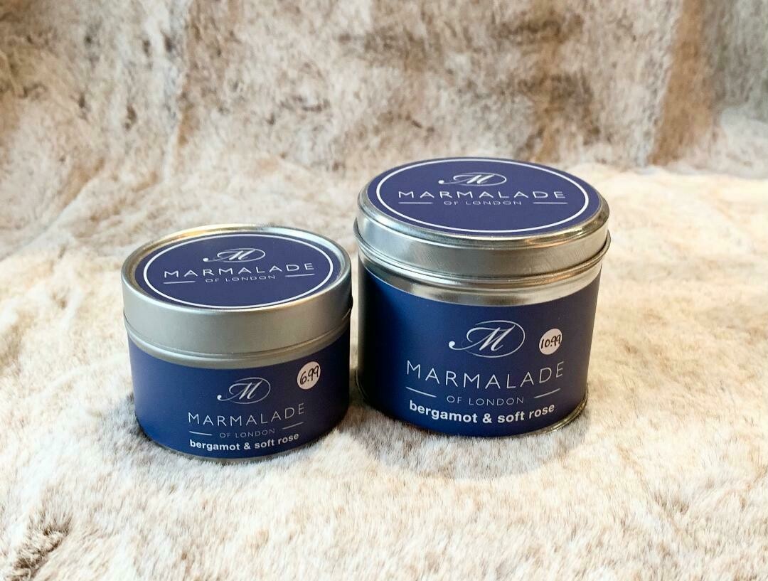 'Bergamot & Soft Rose' Tin Candle - Large