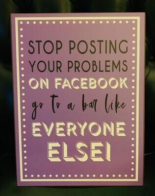 'Problems/Facebook' Plaque