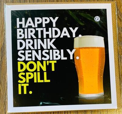 'Drink Sensibly' Card