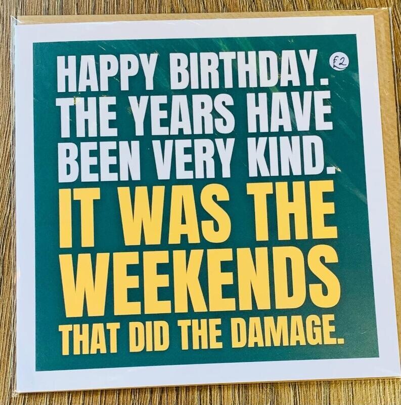 'Weekends/Damage' Card