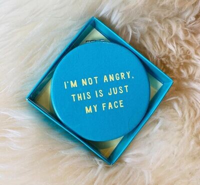 'Angry/Face' Compact Mirror