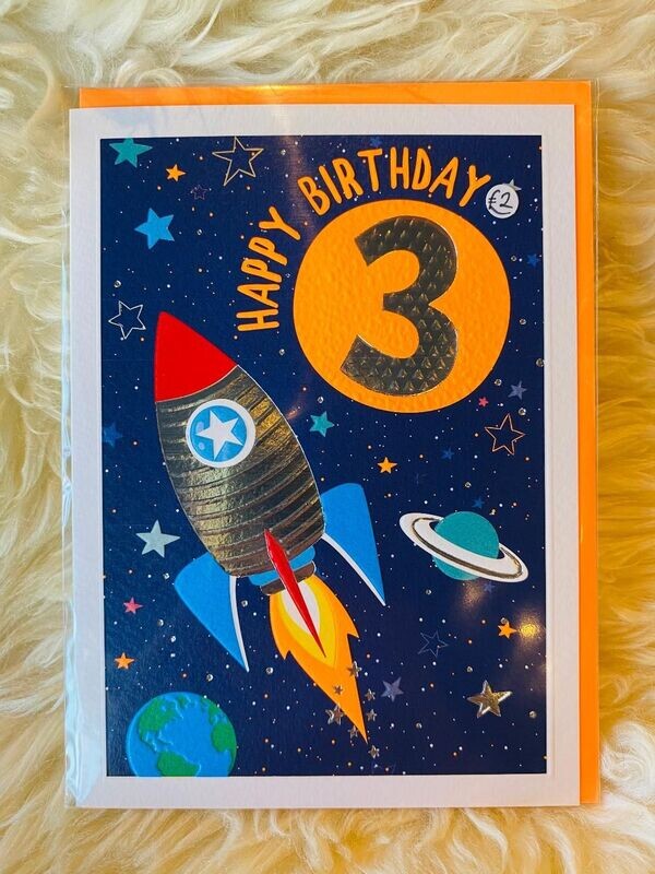 Boy 'Age 3' Card