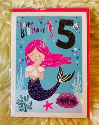 Girl 'Age 5' Card