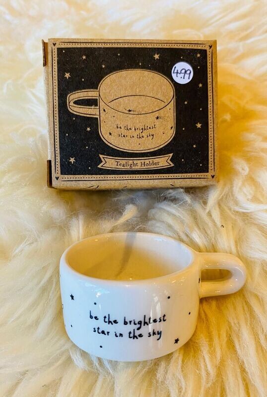 Ceramic 'Brightest Star' T.Light Holder