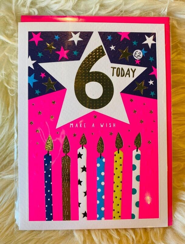 Girl 'Age 6' Card