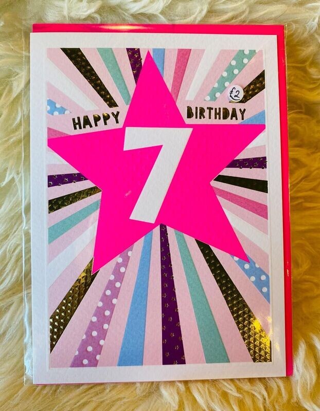 Girl 'Age 7' Card