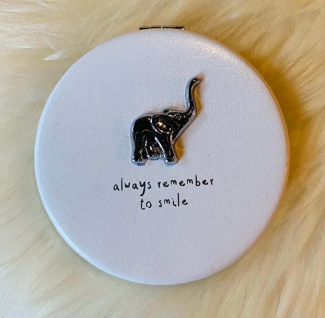 'Elephant/Remember To Smile' Compact Mirror