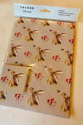 'Hares' Gift Wrap Set