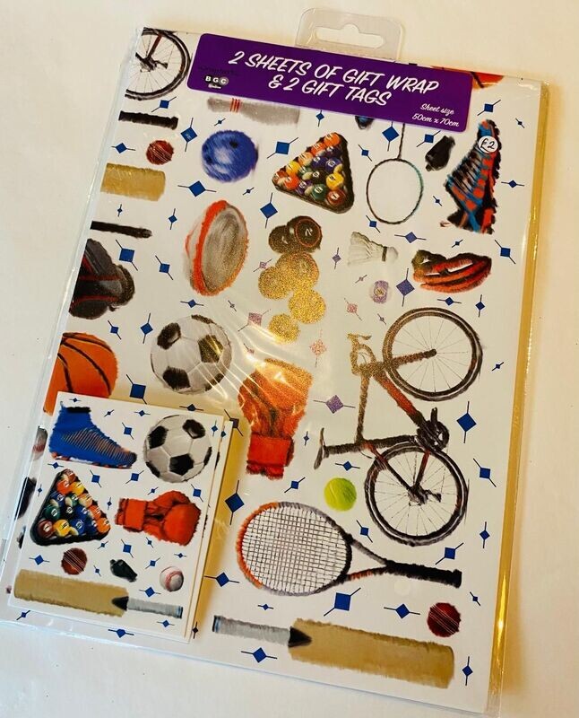 'Sports' Gift Wrap Set