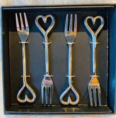 'Love Heart' Pastry Forks