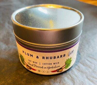 'Plum & Rhubarb' Tin Candle