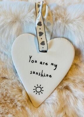 'You Are My Sunshine' Ceramic Heart