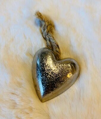 Silver 'Hammered' Heart