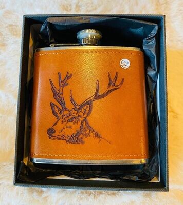 'Stag' Leather Hip Flask