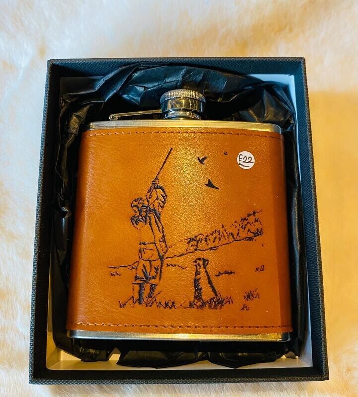 'Shooting' Leather Hip Flask