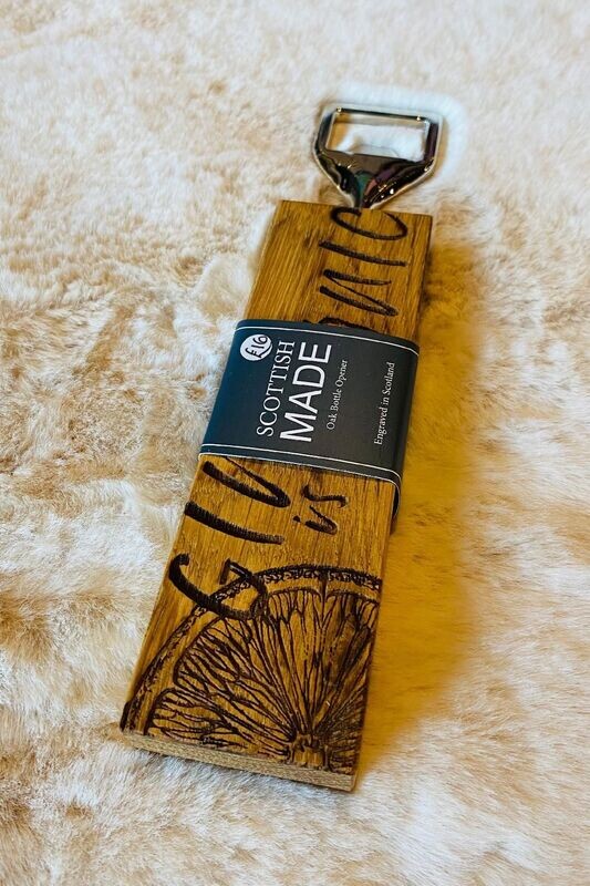 'Gin Is My Tonic' Oak Bottle Opener
