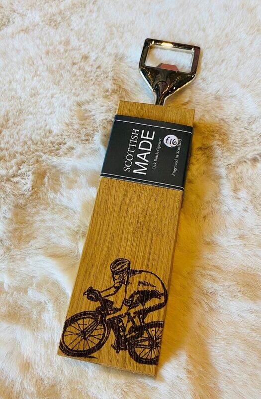 'Cycling' Oak Bottle Opener
