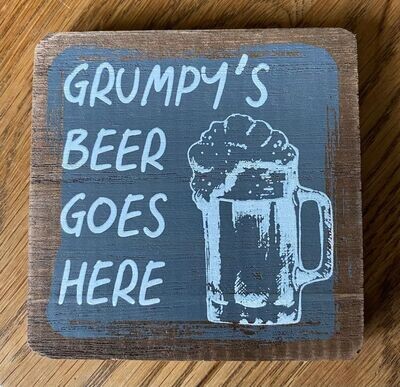'Grumpy's Beer' Chunky Coaster