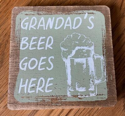 'Grandad's Beer' Chunky Coaster