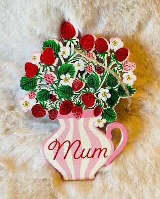 'Mum' Strawberry Jug Hanger