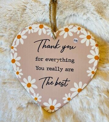 'Thank You/The Best' Ceramic Heart Plaque