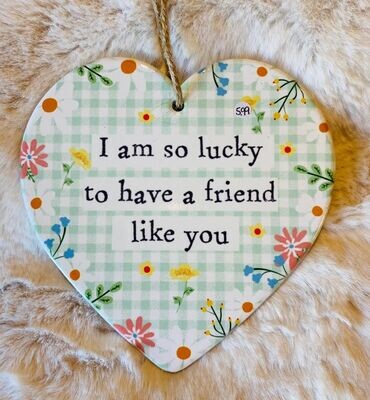 'Friend Like You' Ceramic Heart Plaque