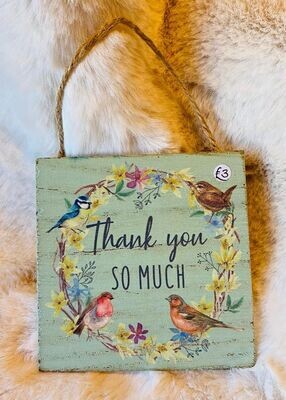 'Thank You So Much' Hanger