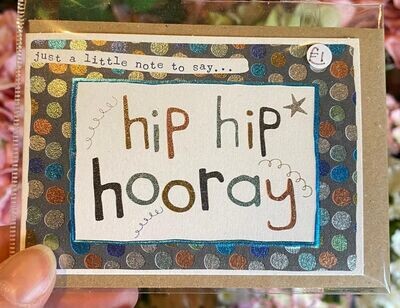 Muted 'Hip Hip Hooray' Mini Card