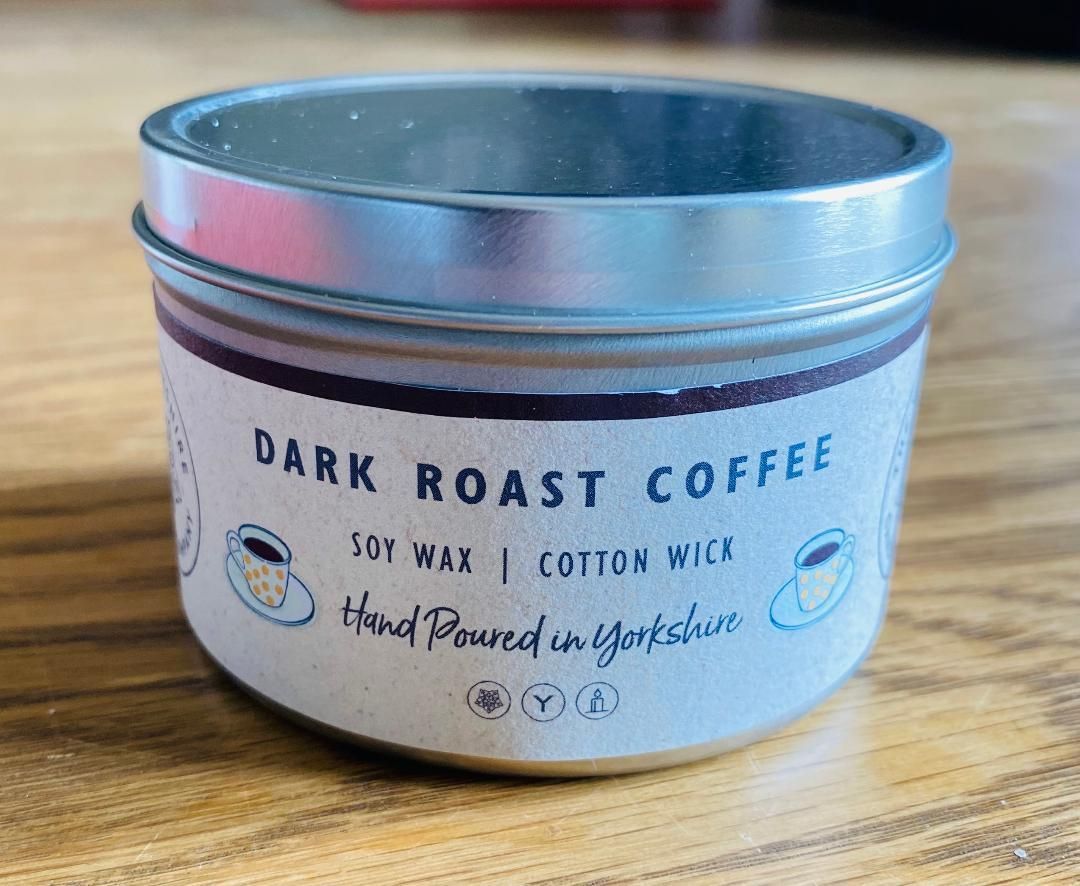 Large 'Dark Roast Coffee' Tin Candle