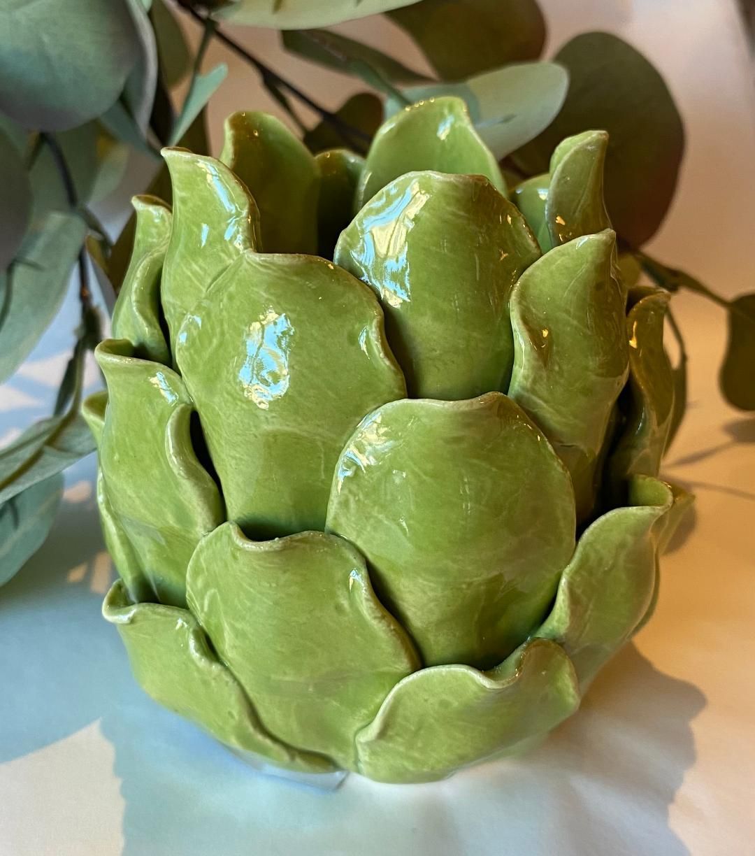 Green 'Artichoke' T.Light Holder