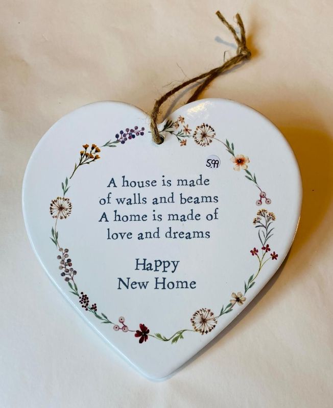 'Happy New Home' Heart Plaque