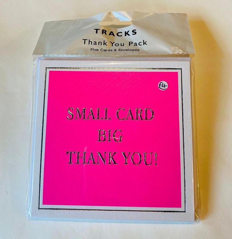 'Pink/Silver' Pk.5 Thank You Cards